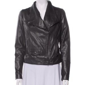 Vince Lamb Leather Biker Jacket Size Large
